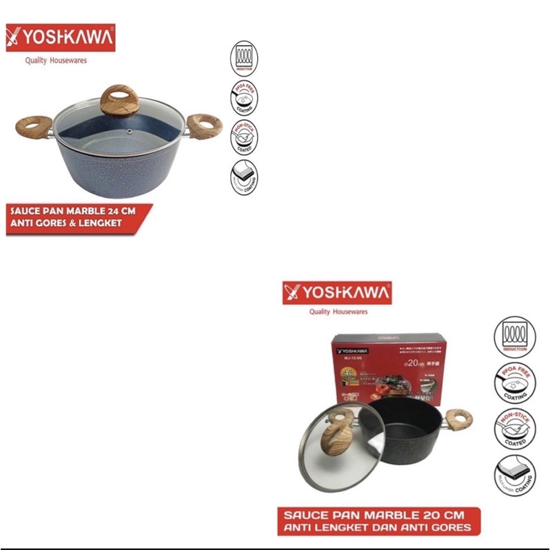 Panci Anti lengket | Panci marbel | Casserole Marble Yoshikawa