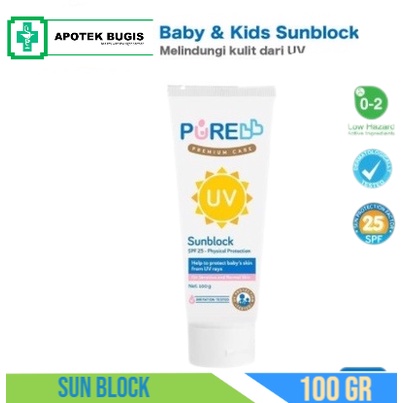 Pure BB Sunblock 100gr Sun Protection Care Baby Sun Screen Bayi SPF 25