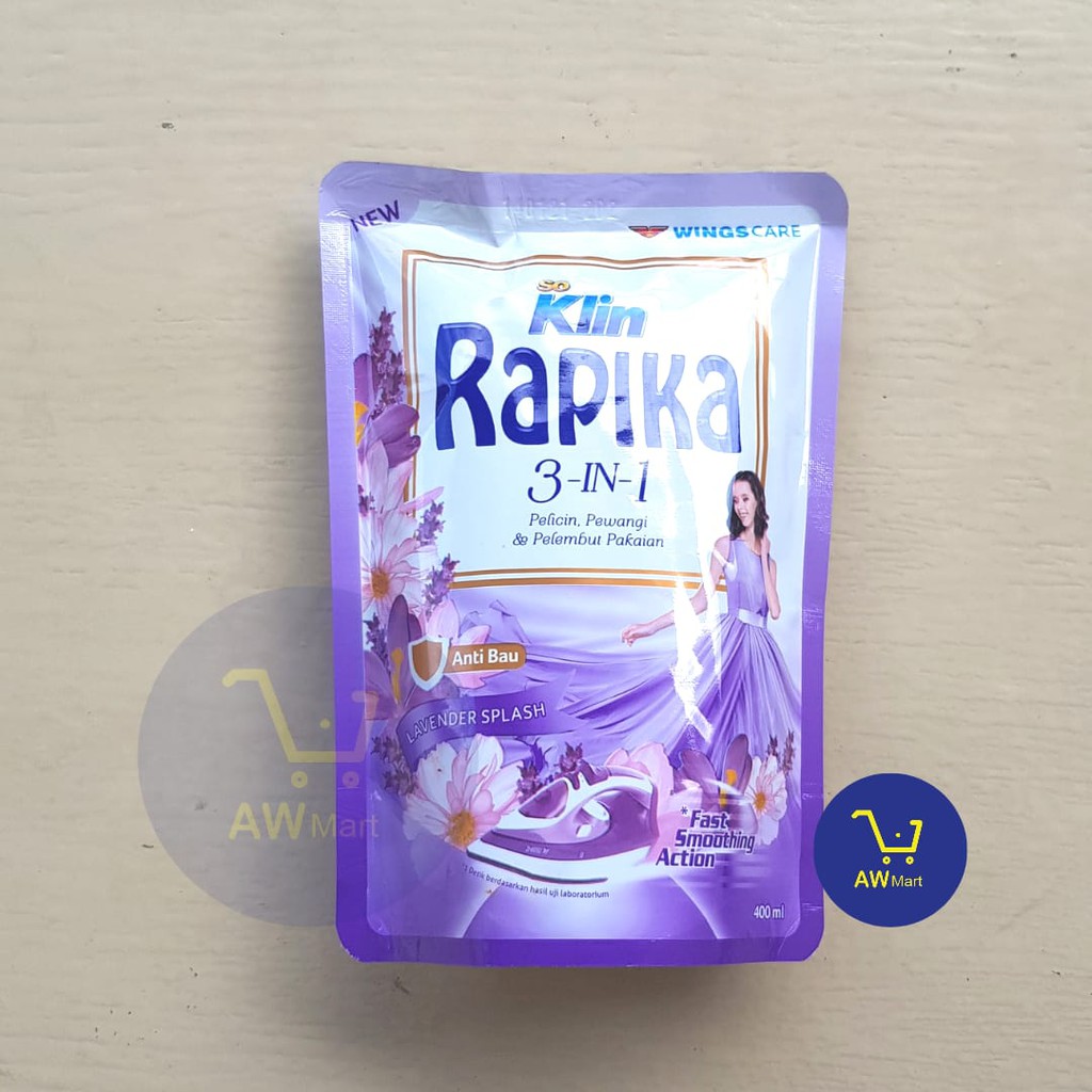 SOKLIN RAPIKA 3 IN 1 400ML - PELICIN , PELEMBUT &amp; PEWANGI PAKAIAN (DARI PABRIK LANGSUNG)