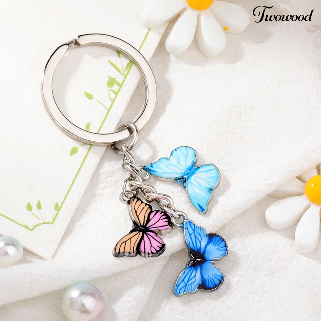 Twowood Gantungan Kunci Butterfly Warna-Warni Untuk Aksesoris Tas Wanita