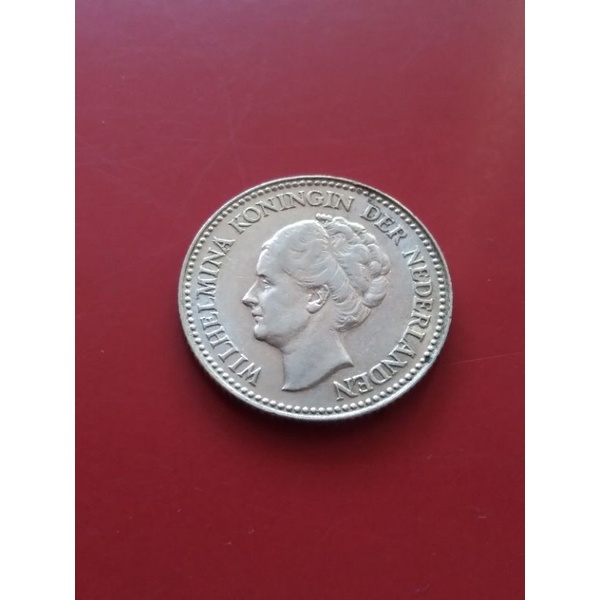 Koin Kuno 1/2 Gulden Wilhelmina Tahun 1929