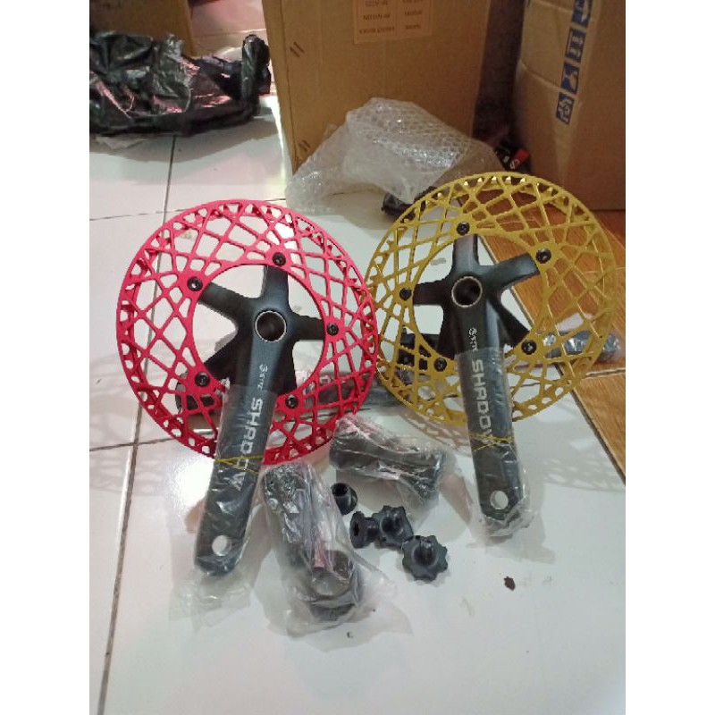 crank hollow syte shadow sepeda lipat 53t gold