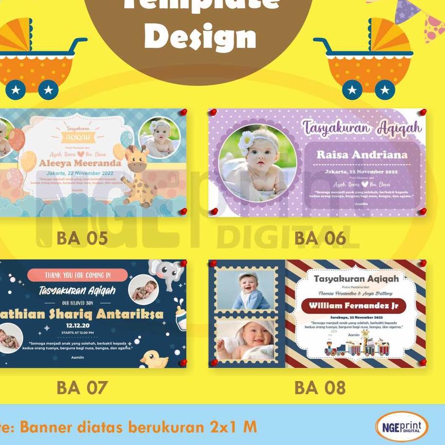 Sudah READY.. Spanduk Aqiqah Free Design Bebas Custom Murah / Banner Aqiqah Custom Free Input foto B