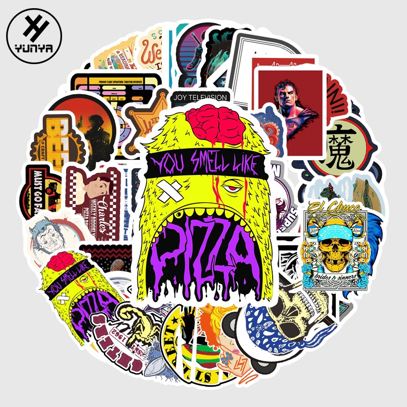 Zhang IN stiker gaya Eropa dan Amerika graffiti trolley case notebook ponsel stiker koper skateboard