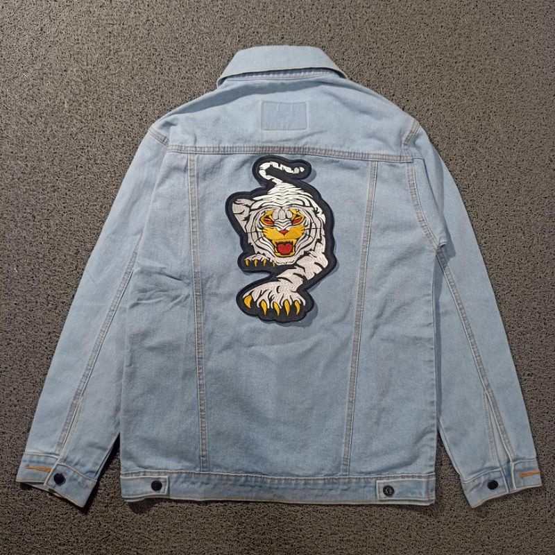 Termurah backpatch bordir macan putih/Bisa COD emblem punggung macan putih patch macan