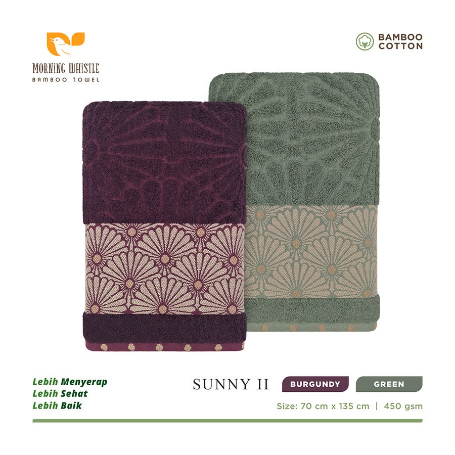 TERRY PALMER MORNING WHISTLE HANDUK BAMBOO SUNNY II UKURAN 34X80 CM 50X100 CM ORIGINAL
