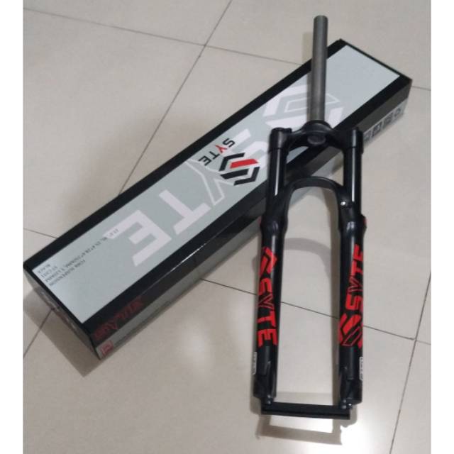 Garpu sepeda MTB 27.5 fork suspension SYTE with lock preload travel 120 alloy