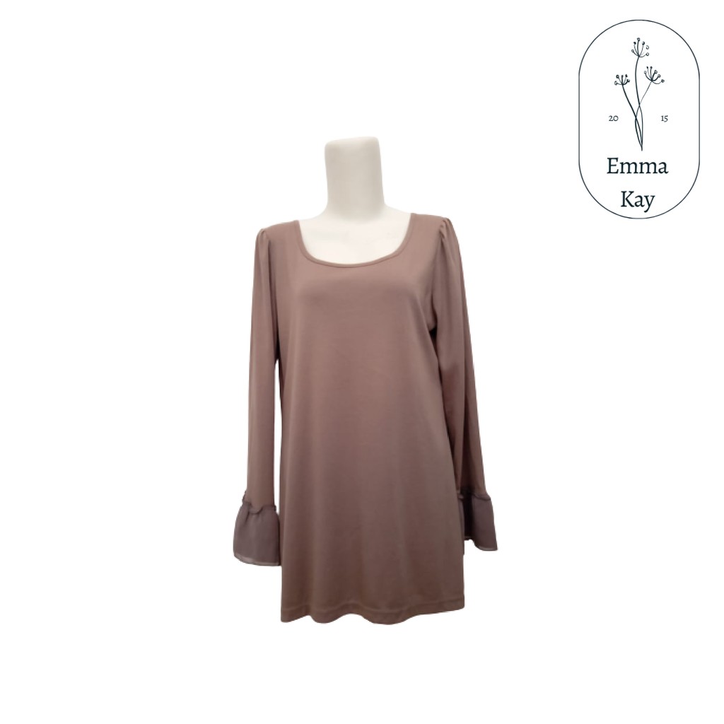 F019 KAOS COKLAT SUSU POLOS BERTALI