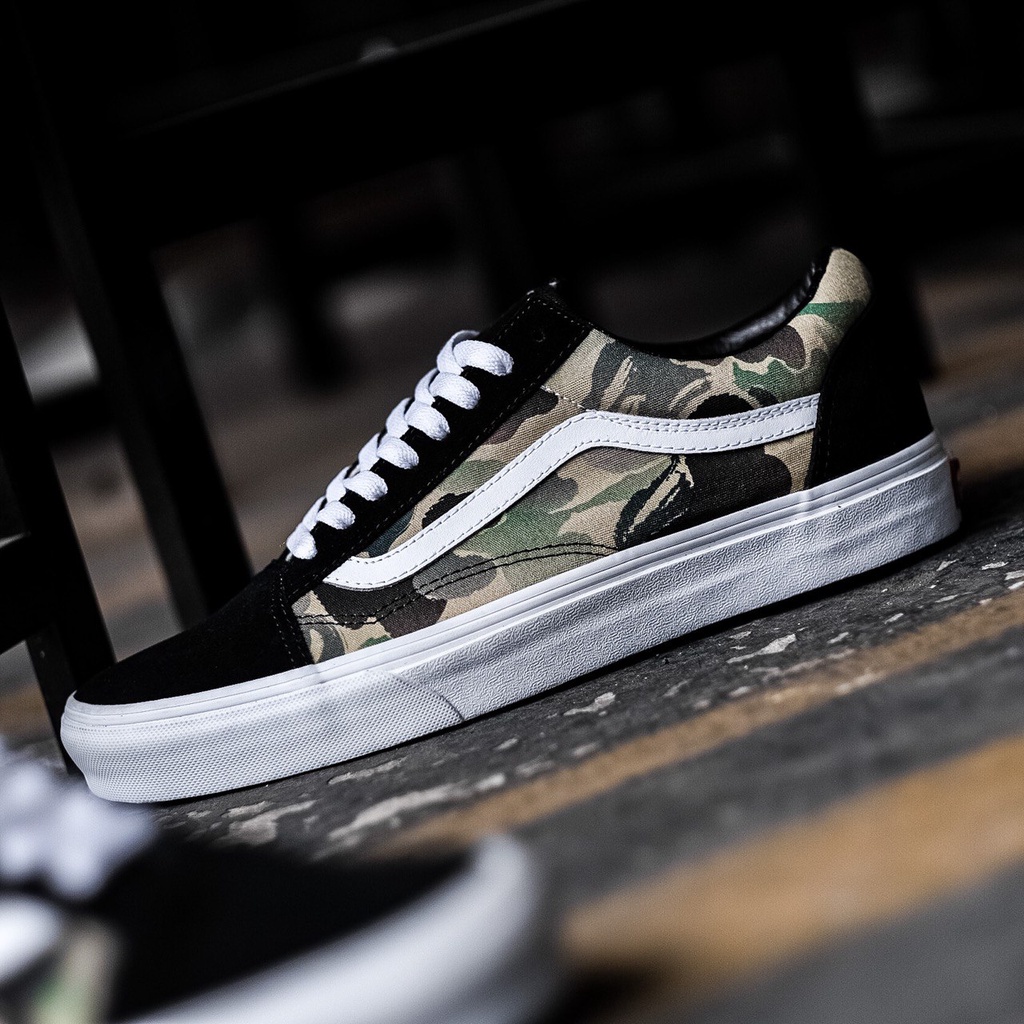 VANS OLDSKOOL X BAPE EXLUSIVE CUSTOME “CAMO/BLACK/WHITE” ORIGINAL 100%