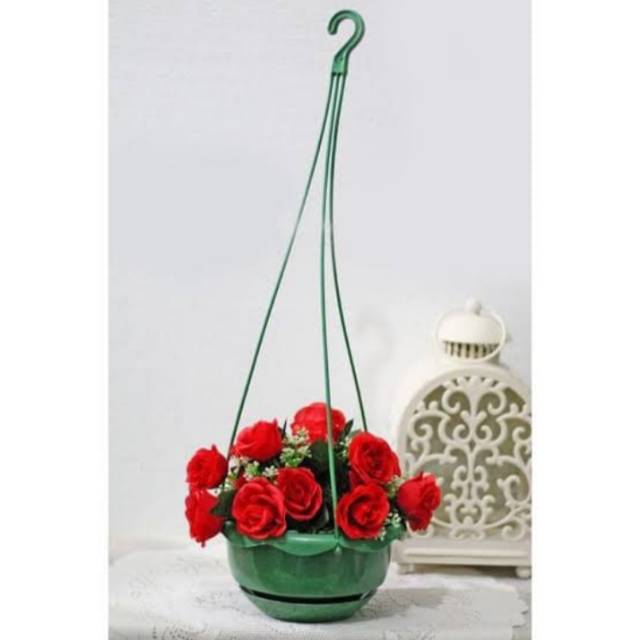 POT GANTUNG MAWAR HIJAU . POT TANAMAN