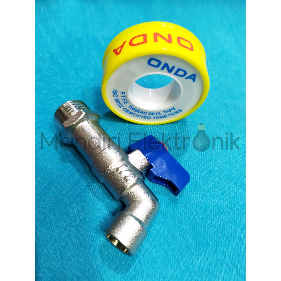 Keran Onda Gagang Pendek + Solatip Onda - Keran Stainless - Keran Air Onda