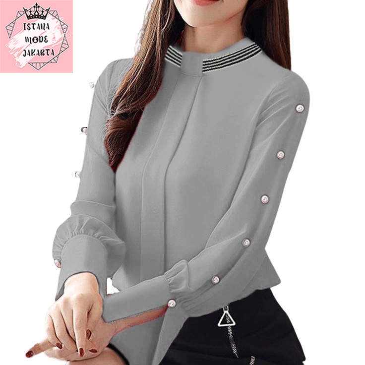 ISTANA MODE JAKARTA Jessica baju atasan wanita terbaru blouse korean style blouse wanita lengan panjang-1