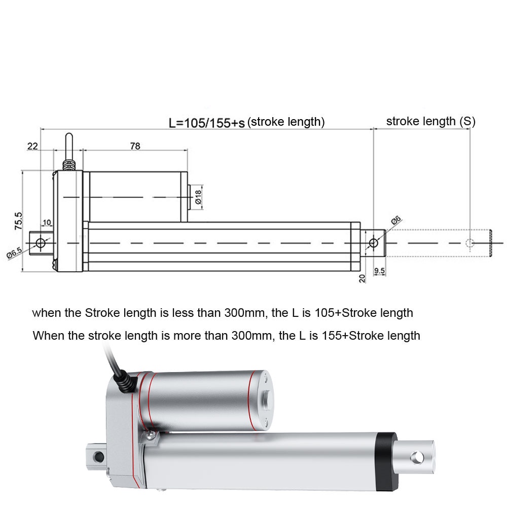 ⚡⚡Hidrolik Elektrik Linear Actuator Putter Electric putter Actuator Linear Motor Moving Stroke Linier Aktuator 12V DC 900N/1500N Kerro