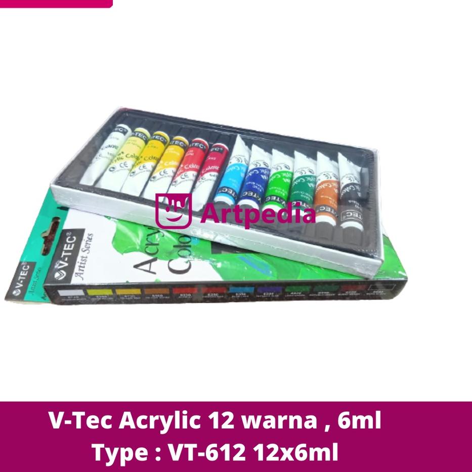 

[yuk.diorder]⭐ CAT AKRILIK V-TEC ACRYLIC COLOURS 6 ML SET 12 / V-TEC CAT AKRILIK 12 WARNA /PAKET CAT