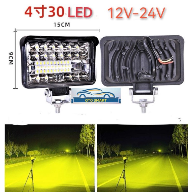 Lampu tembak Sorot Mobil 2 Cahaya Putih &amp; Kuning CREE LED Worklight 30 Mata &amp; 58 Mata 12V Dan 24 Volt Lampu Sorot Mobil