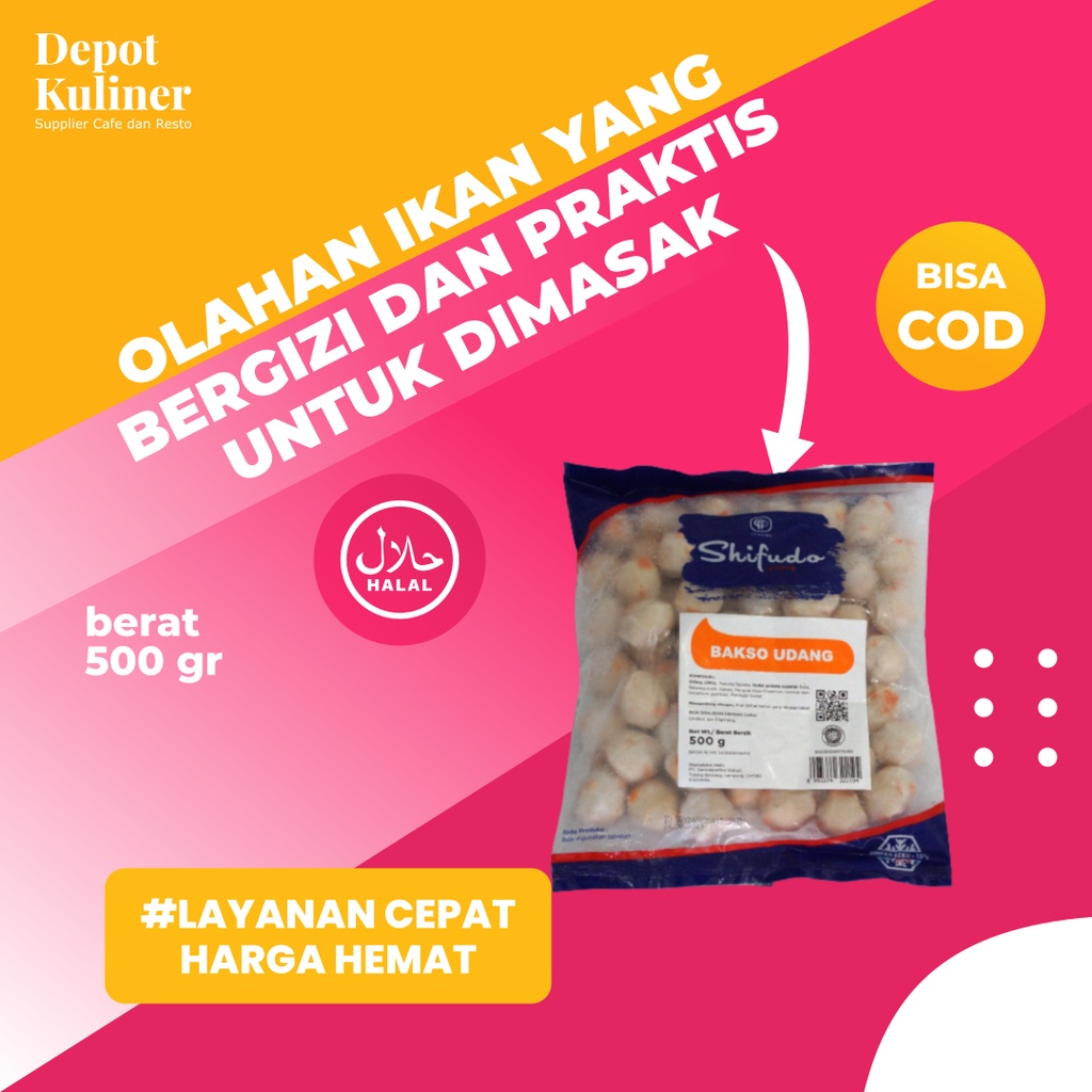 Jual Shifudo Bakso Ikan Dengan Udang 500gr Bahan Sate Seafood