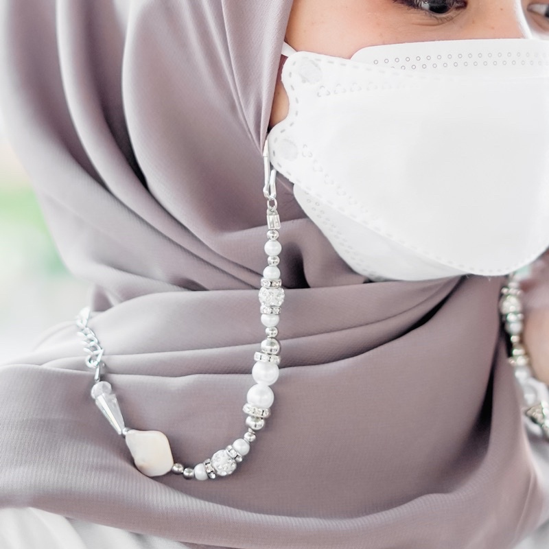 Koyu Hijab Strap/Kalung Masker Handmade