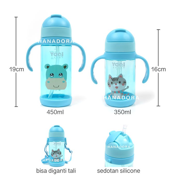 NB WATER BOTTLE WITH HANDLE &amp; STRAPS 450ml 6019