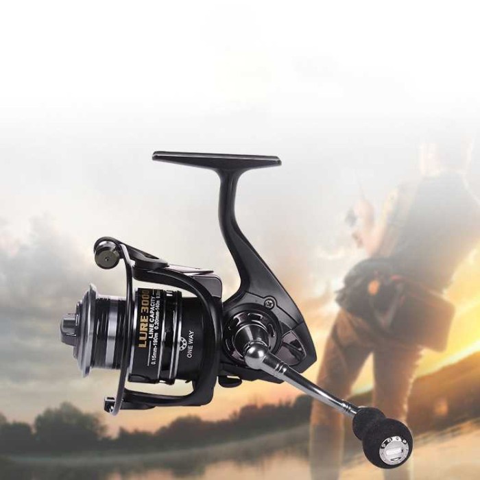Reel 5.2:1 12+1 Ball Bearing Debao Fishman Spinning - LURE 3000 - Hitam