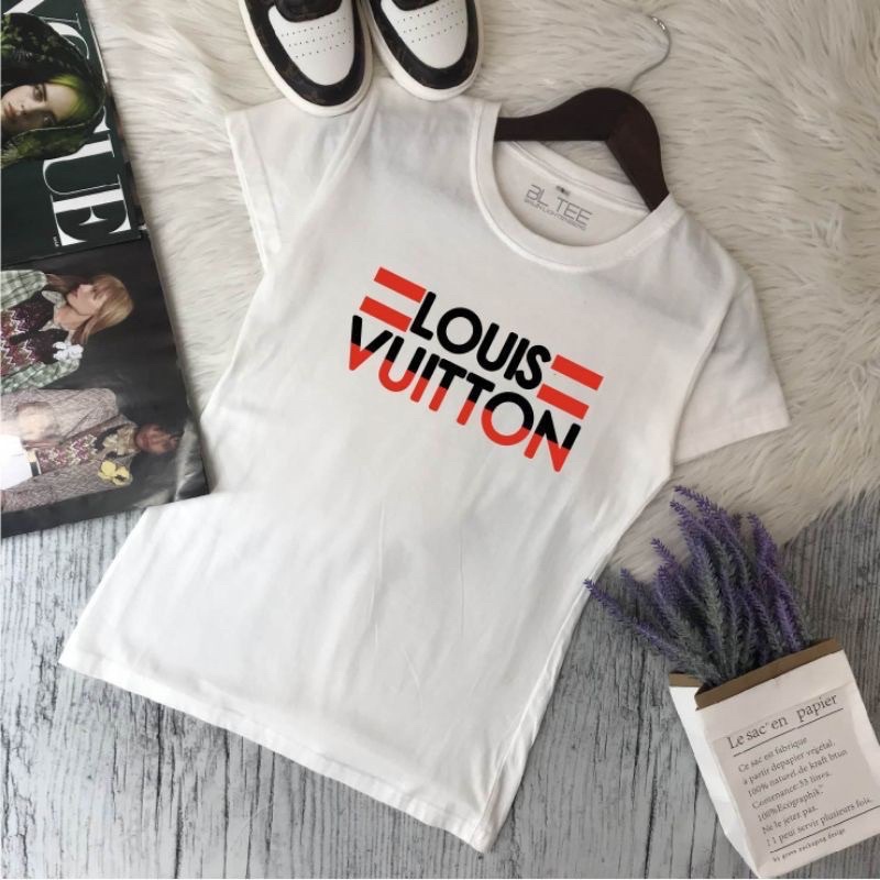 kaos louis vuitton lv basik tulisan ombre baju branded original fulltag