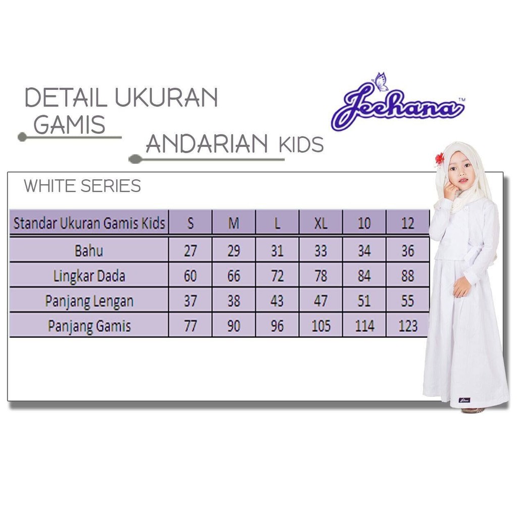 Baju Muslim Keluarga - Jeehana Sarimbit Andarian White Series