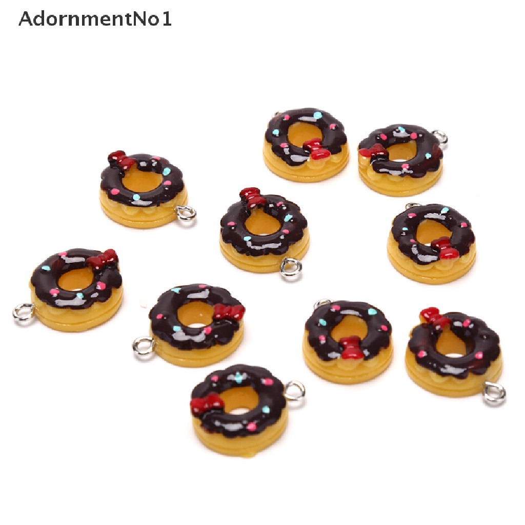 (AdornmentNo1) 10pcs / Set Liontin Bentuk Donat Bahan Resin Untuk Kerajinan Tangan DIY