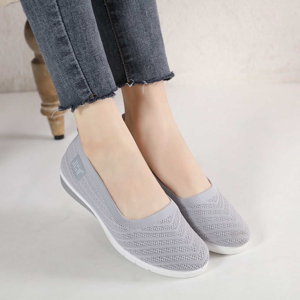 JISO S901 / Sepatu Flat shoes Rajut Wanita Import