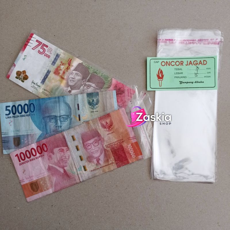 

Plastik opp buket uang ukuran (15 x 7 cm)