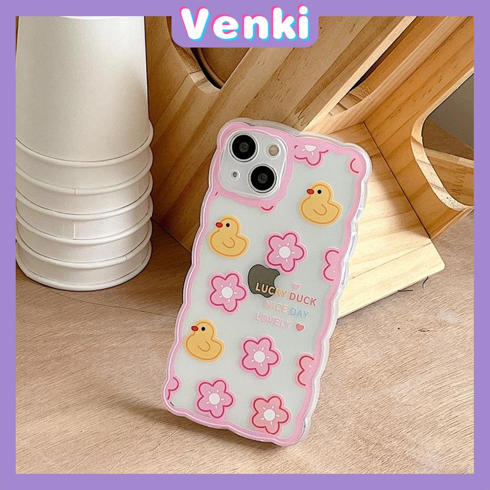 iPhone Case Silicone Soft Case Clear Case Wave Non-Slip Shock Resistant Camera Full Coverage Protection Flower Duck For iPhone 13 Pro Max iPhone 12 Pro Max iPhone 11 iPhone 7 Plus