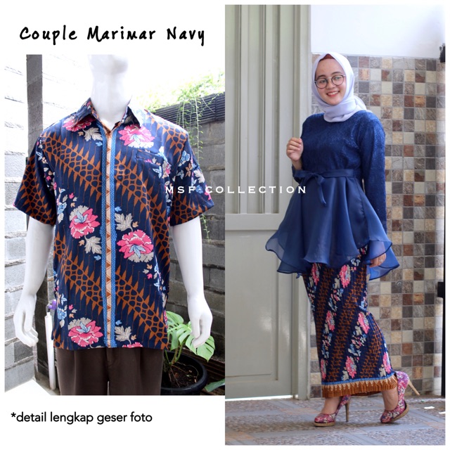 couple marimar navy/brukat/busui/sarimbit/batik