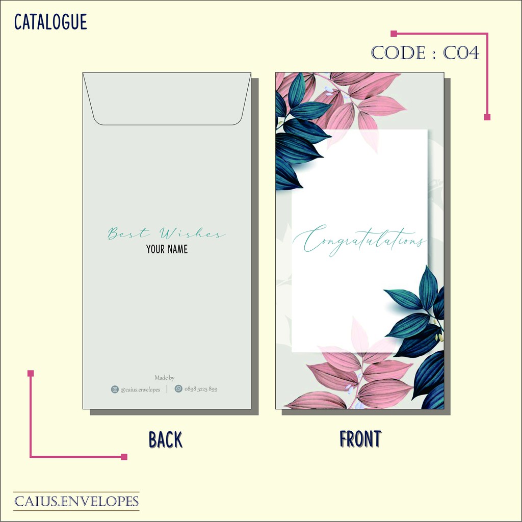 

Amplop Congratulations motif daun