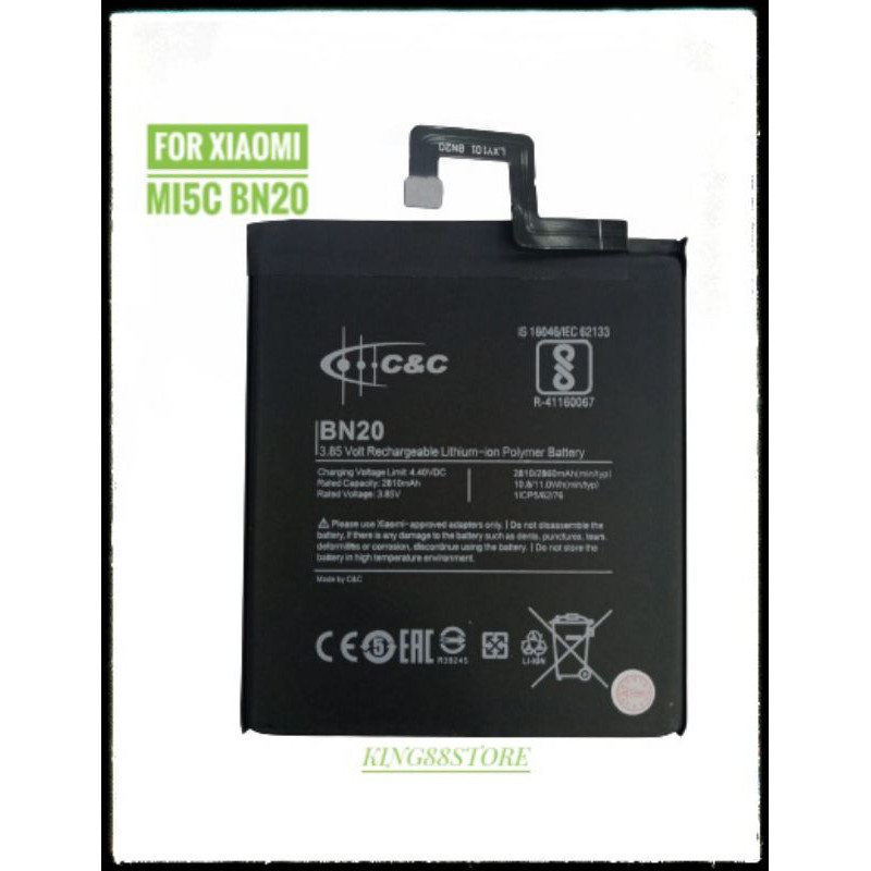 BATTERY BATTERAI BATRE ORIGINAL 100% MERK C&amp;C FOR XIAOMI MI5C BN20