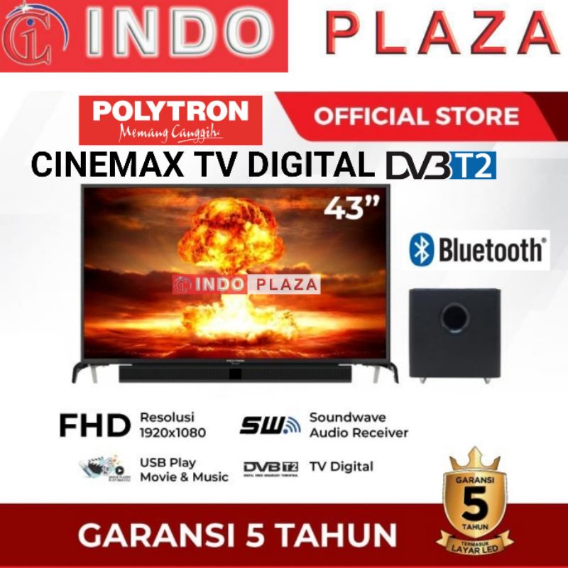 TV POLYTRON 43&quot; DIGITAL SOUNDBAR PLD-43BV1558 ( khusus Medan )