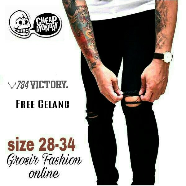 Celana Pria keren | Jeans sobek Pria | Celana Robek robek