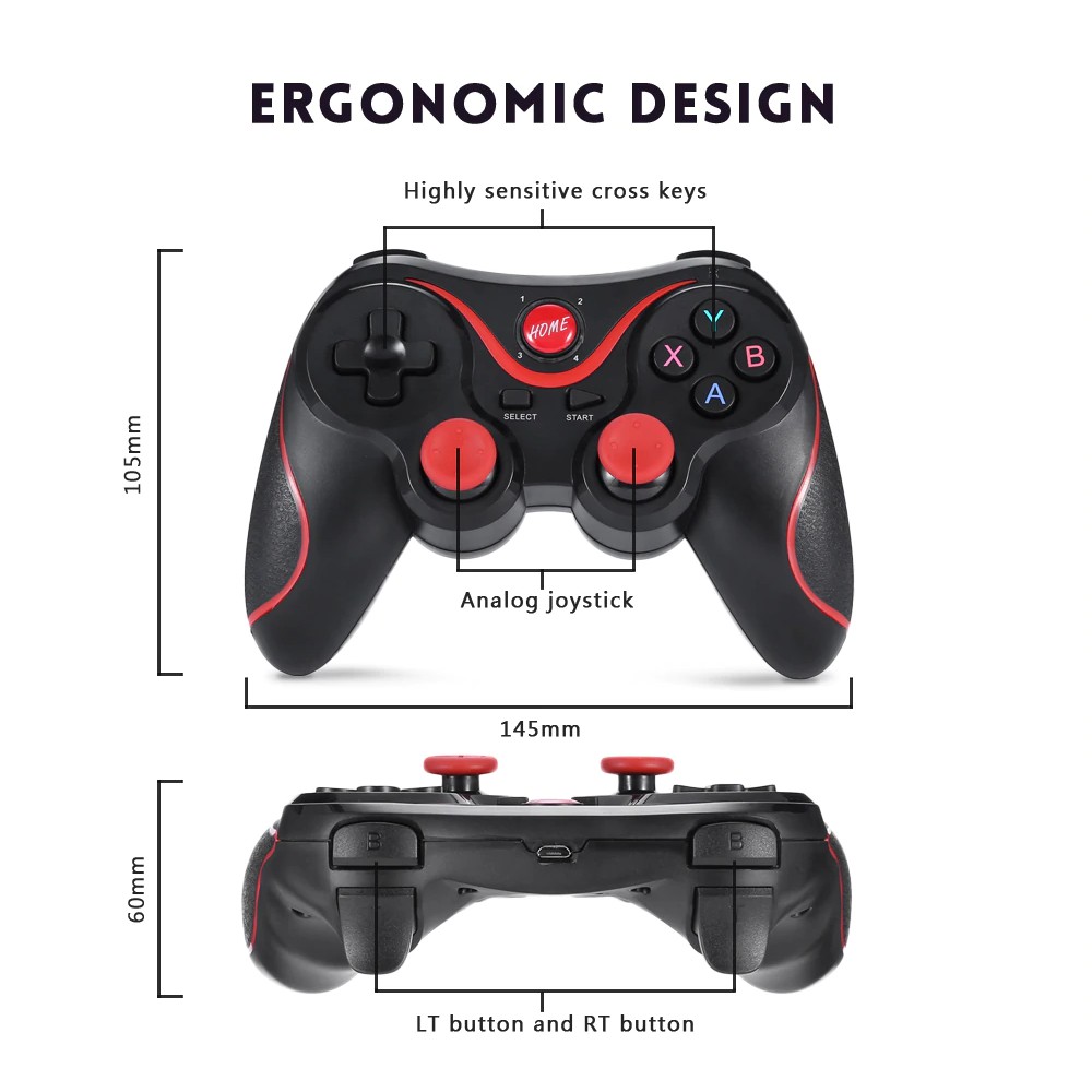 GAMEPAD GETAR WIRELESS / BLUETOOTH ANDROID LAPTOP SINGLE CONTROLLER JOYSTICK