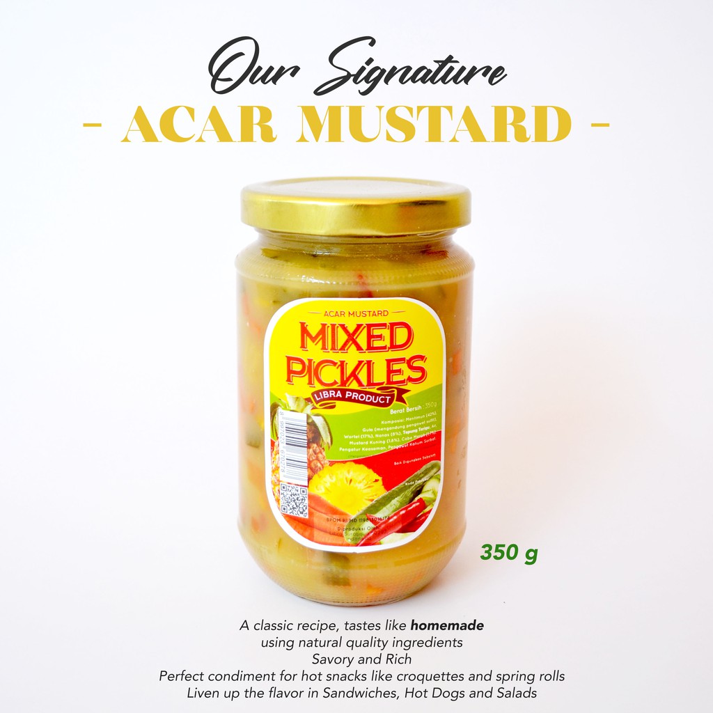 

Acar Mustard - LIBRA MIXED PICKLES - atjar mosterd / piccalilli 350g