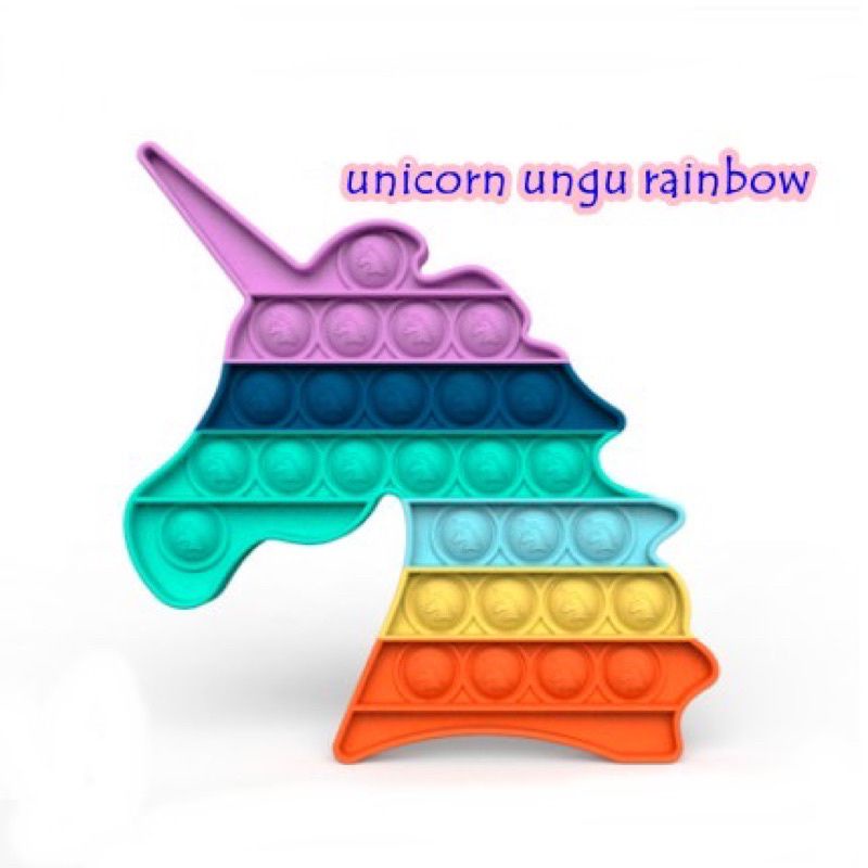 POP IT MURAH RAINBOW  fidget push Pop It Fidget Toy Push mainan anak-Unicorn rainbow