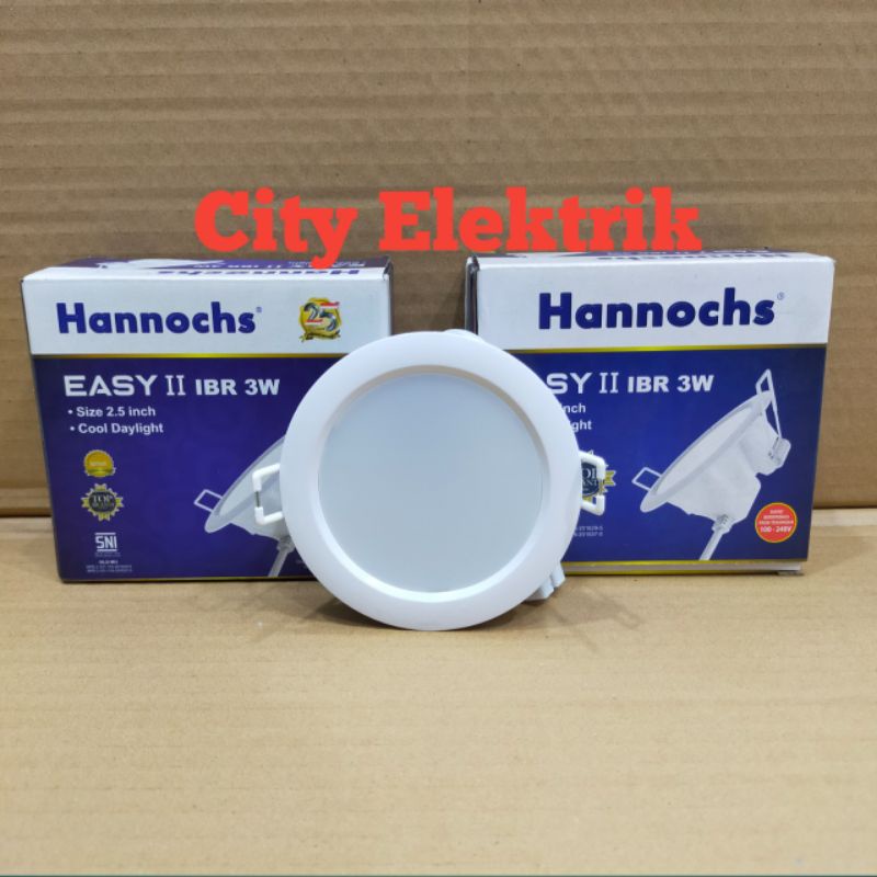 Led Panel Hannochs Easy II IBR 3 Watt / Lampu Downlight Hannochs 3 w / Lampu Pelafon Hannochs 3 Watt ( Cahaya Putih )