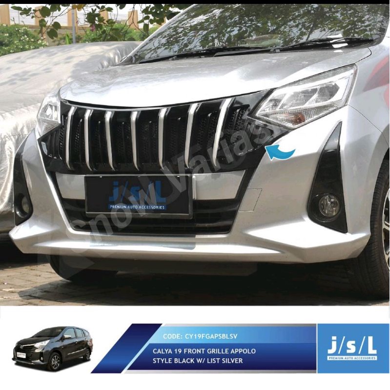 JSL Appolo Grill Depan Calya 19 Front Grille Black Silver