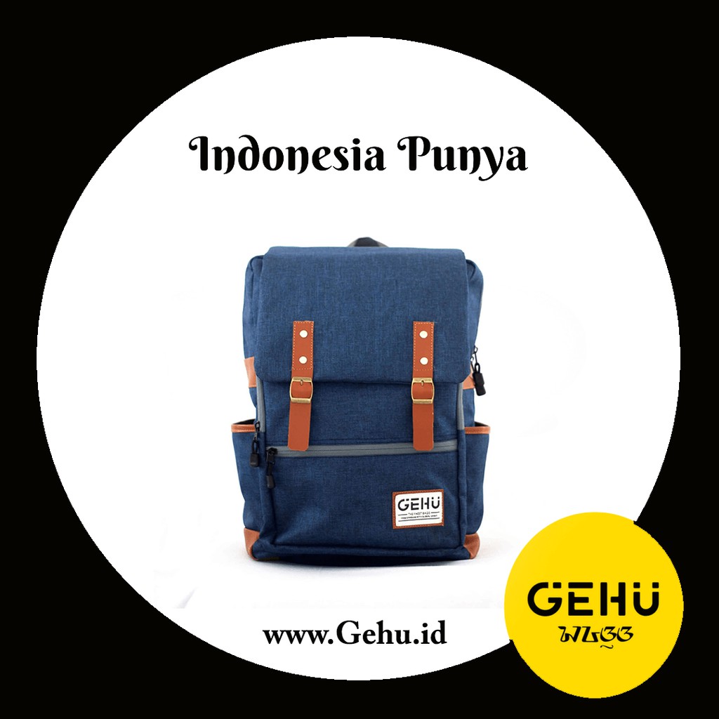 Tas Ransel Backpack Laptop pria buat kerja kuliah sekolah / merk Gehu , muat laptop 17’’