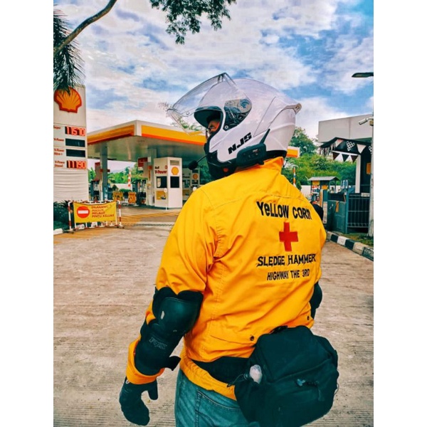 jaket yellow corn vintage jaket bomber yellowcorn border jaket motor