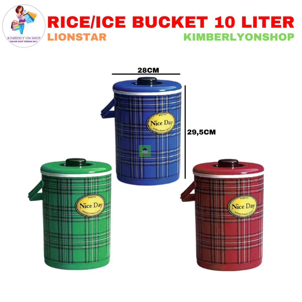 Kimberlyonshop Rice /Ice Bucket 10 Liter 17 Lion Star ( Tempat nasi / es)