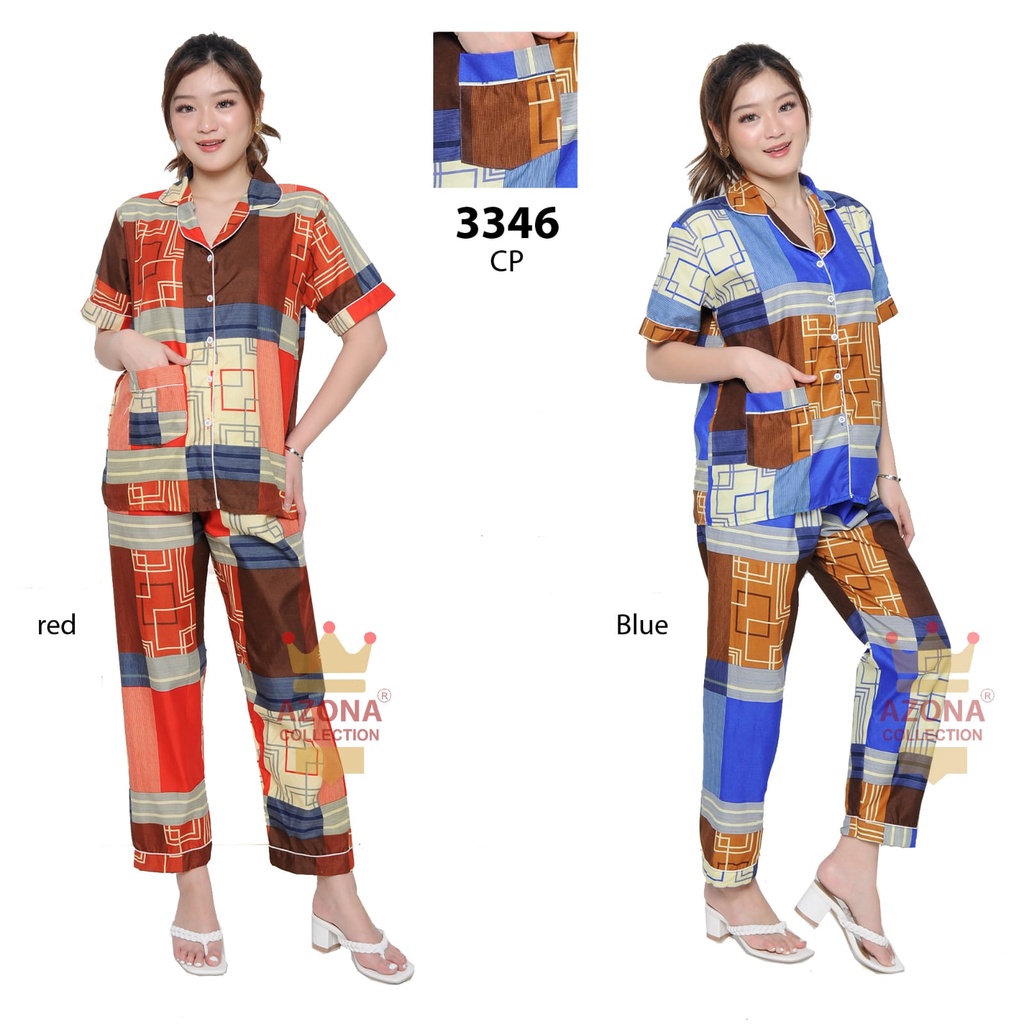 Dtree . baju tidur piyama dewasa cp motif abstrak katun eropa / katun lokal