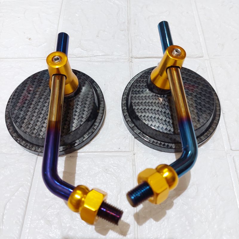 SPION BULAT CARBON TWOTONE - SPION BULAT KARBON 2TONE THAILOK BEAT VARIO SCOOPY SUPRA KHARISMA REVO