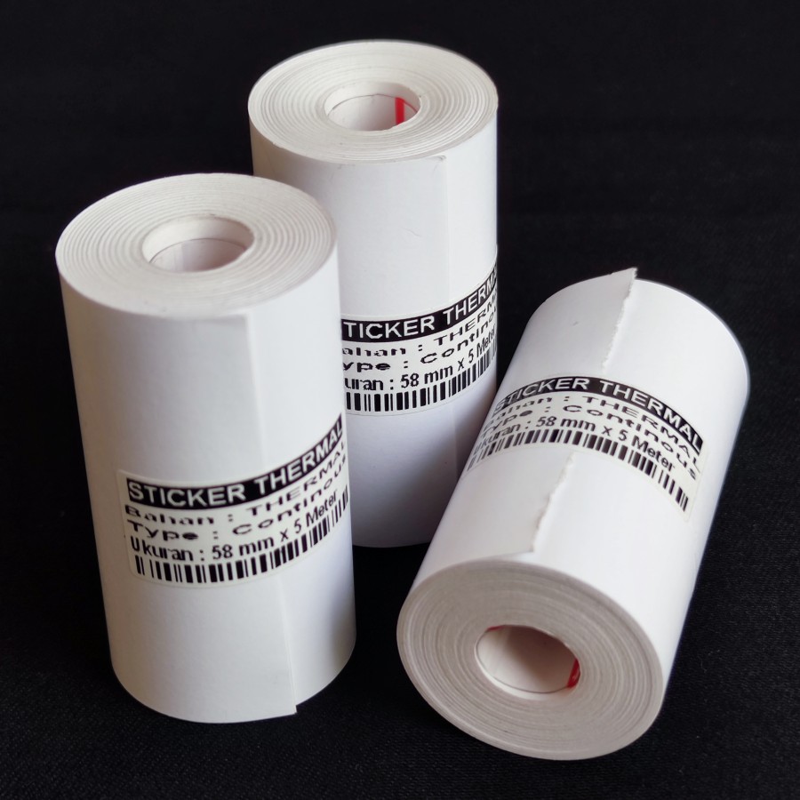 

LABEL THERMAL 58 X 5 M CONTINUOUS FOR PRINTER BLUETOOTH X583 EPX583 EP-X583 5811 5809 5809ii