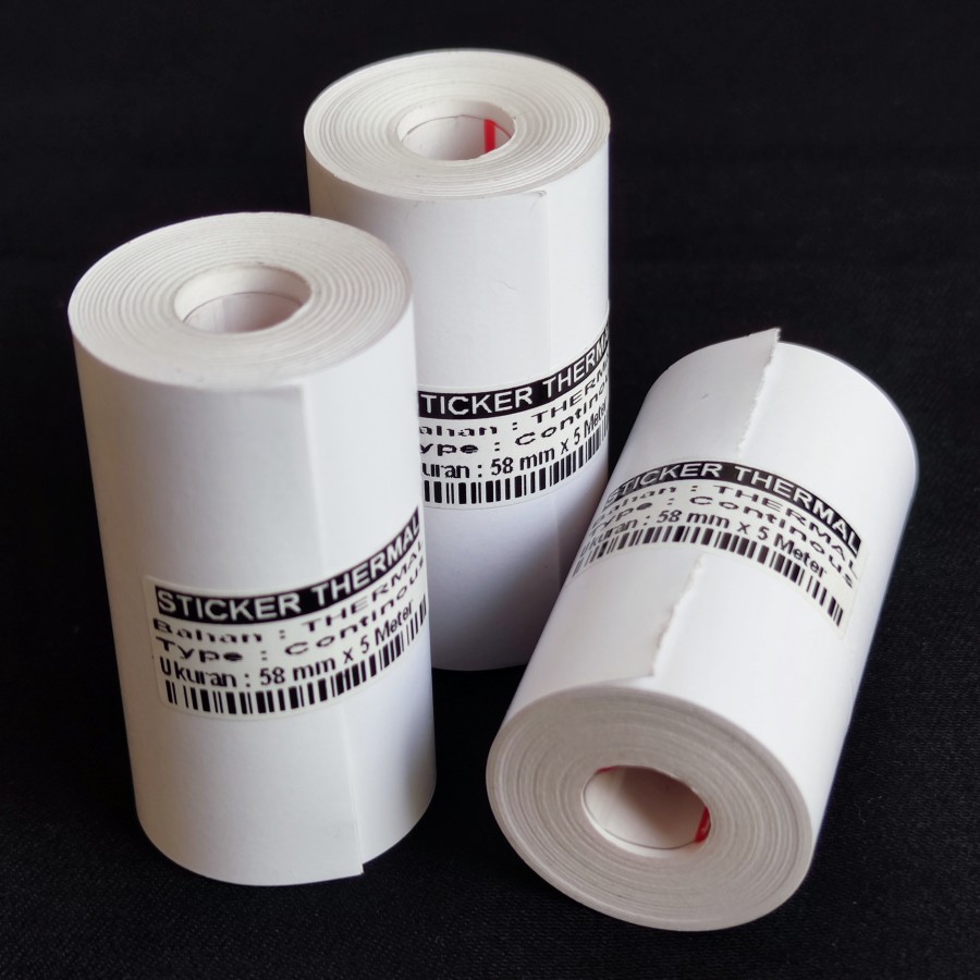 LABEL THERMAL 58 X 5 M CONTINUOUS FOR PRINTER BLUETOOTH  X583 EPX583 EP-X583 5811 5809 5809ii