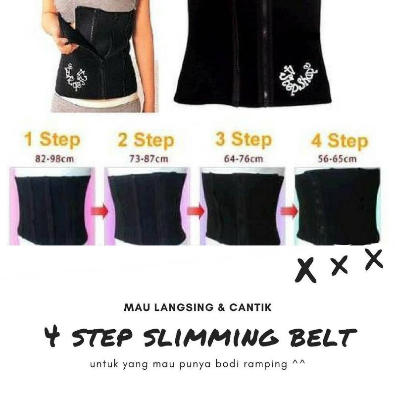 Korset 4 Step Slimming Belt Korset Pelangsing Perut Buncit Pria Wanita Stagen Gurita Ibu Melahirkan