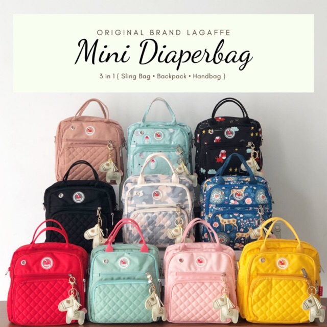 11.11 BIG SALE !!  TAS BAYI / TAS DIAPER ORIGINAL Mini Diaperbag LAGAFFE (Bonus Keychain Ponny)