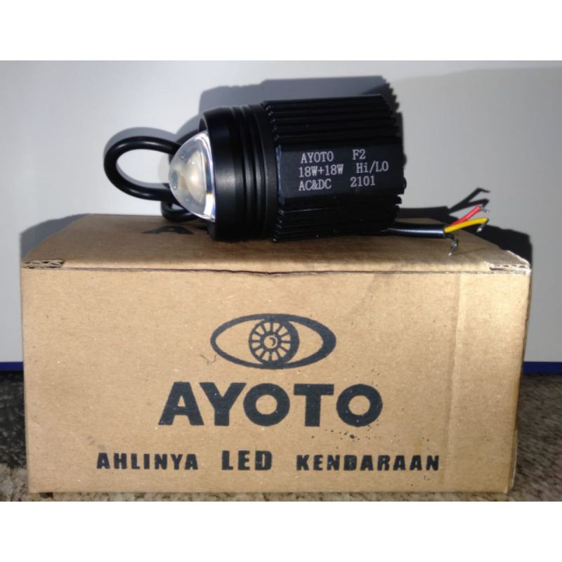 1Buah lampu tembak led motor & mobil Ayoto 18w Hi Lo AC & DC