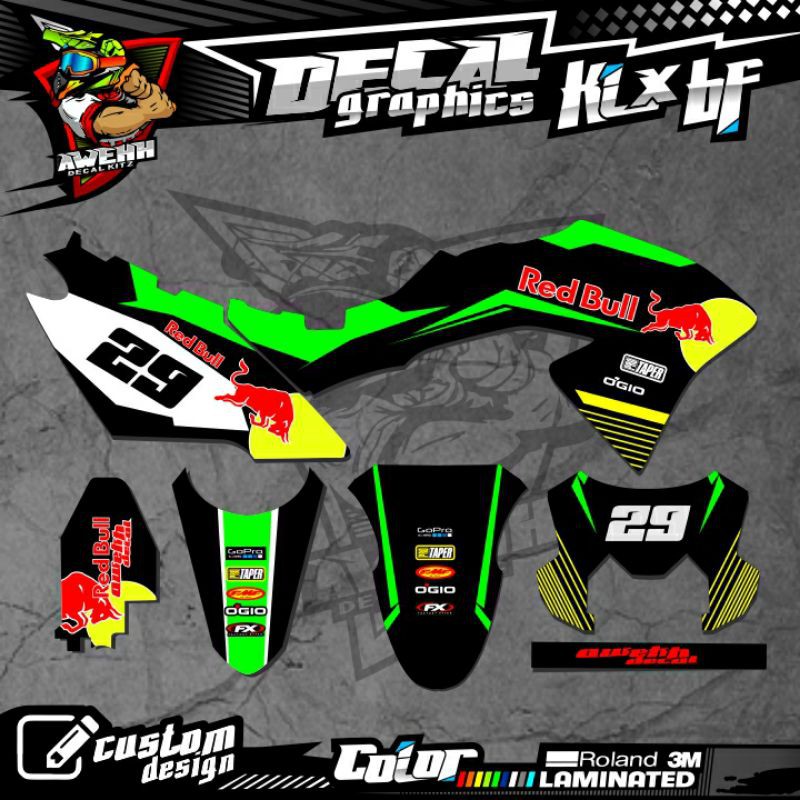DECAL KLX BF 150 KLX BF HIJAU BLACK CUSTOM